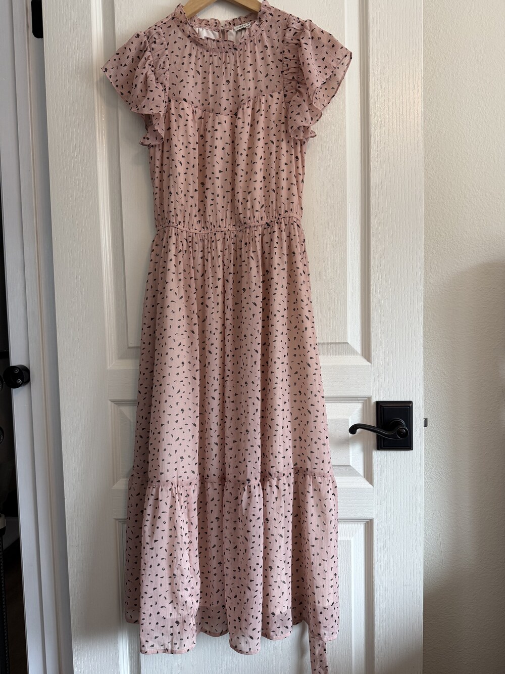 MOON RIVER Mauve Abstract Scatter Print Midi Dress